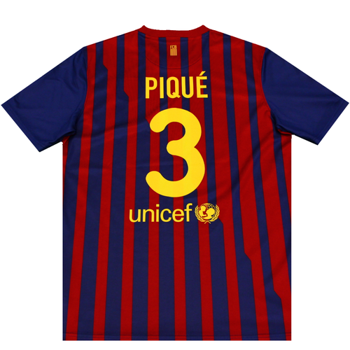 Gerard Pique Barcelona Football Shirt 2011-2012