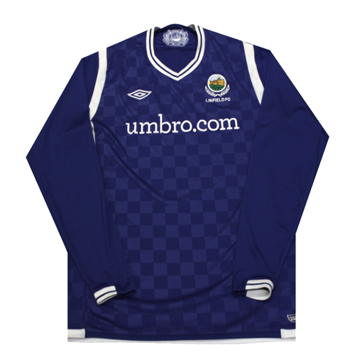 Linfield 2009-2010 Home Football Shirt L/S