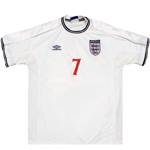 England 2000 Home Football Shirt *7 (Excellent) XL