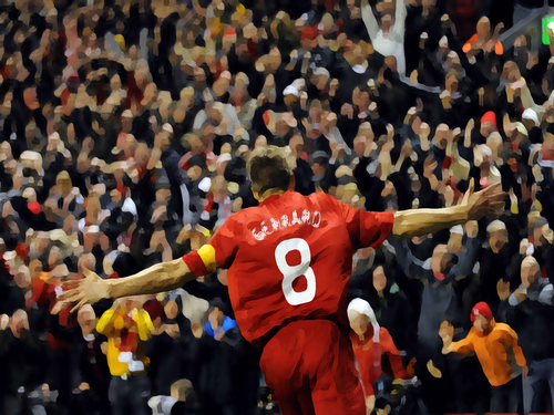 Steven Gerrard Artwork at Anfield, Liverpool 