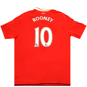 Manchester United 2010-2011 Home Shirt *10 Rooney (Excellent) XXL